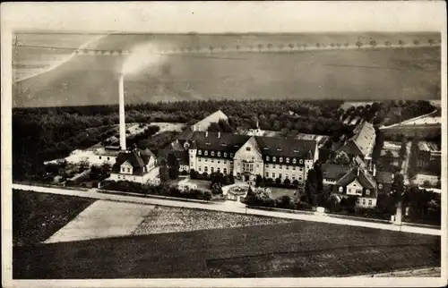 Ak Schkeuditz in Sachsen, Fliegeraufnahme, Krankenhaus Bergmannswohl