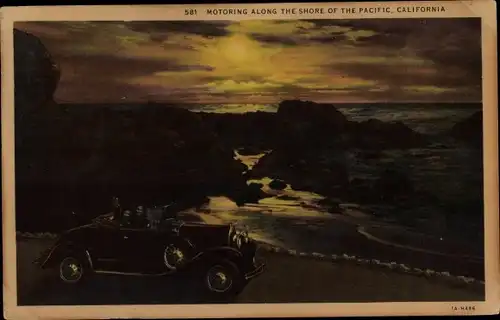 Ak Kalifornien USA, Autofahren entlang der Küste des Pazifiks