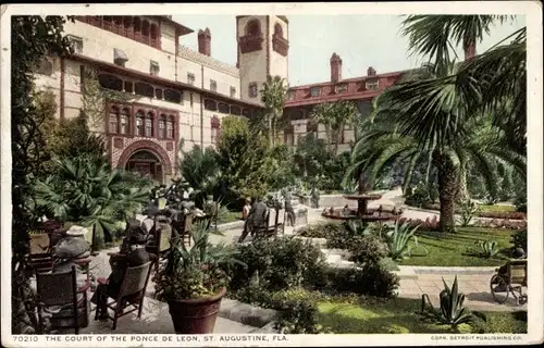 Ak Saint Augustine Florida USA, Das Gericht von Ponce de Leon