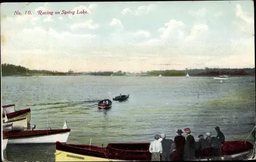 Ak New Jersey USA, Rennen auf Spring Lake