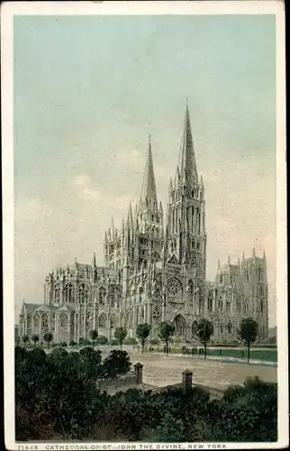 Ak Manhattan New York City USA, Kathedrale von St. John the Divine