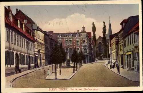 Ak Bleicherode am Harz, Am Zierbrunnen