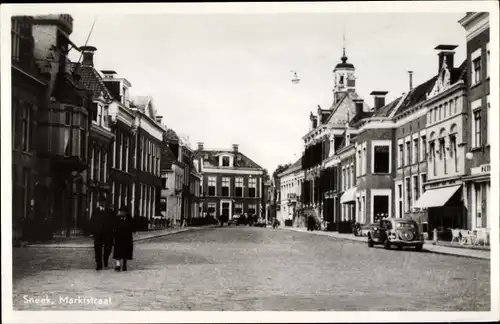 Ak Sneek Friesland Niederlande, Market Street