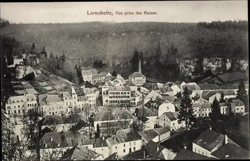 Ak Larochette Fels Luxemburg, Teilansicht, vue prise des Ruines