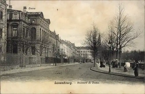 Ak Luxemburg Luxembourg, Boulevard du Viaduc, Casino