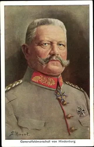 Künstler Ak Hornert, G., Generalfeldmarschall Paul von Hindenburg, Portrait