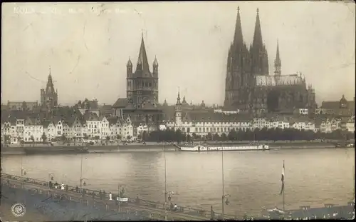 Ak Köln am Rhein, Panorama mit Dom