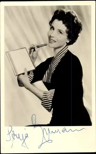 Ak Schauspielerin Sonja Ziemann, Portrait, Montblanc Füller, Autogramm