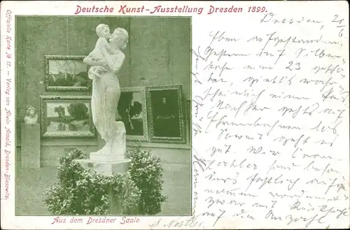 Ak Dresden Zentrum Altstadt, Deutsche Kunst-Ausstellung 1899, Dresdner Saal, Plastik