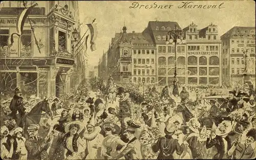 Künstler Ak Limmer, E., Dresden Zentrum Altstadt, Dresdner Karneval