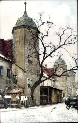 Ak Dresden Neustadt,  Photochromie, Nenke und Ostermaier, Jägerhof, Winteransicht