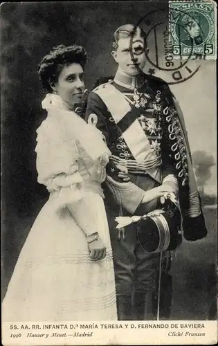 Ak Maria Theresia von Spanien, Prinz Ferdinand von Bayern