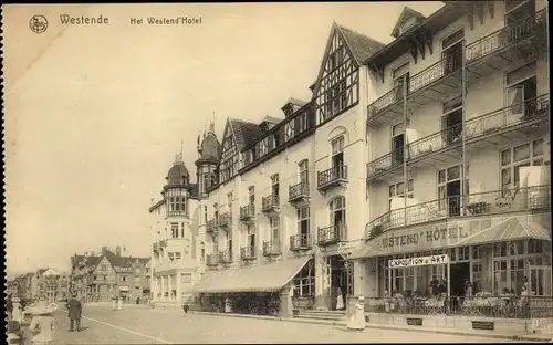 Ak Westende Westflandern, Westend'Hôtel, Promenade