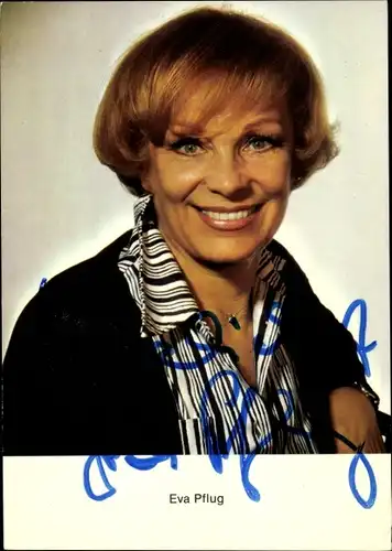 Ak Schauspielerin Eva Pflug, Portrait, Autogramm