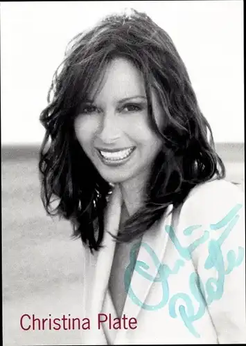 Ak Schauspielerin Christina Plate, Portrait, Autogramm