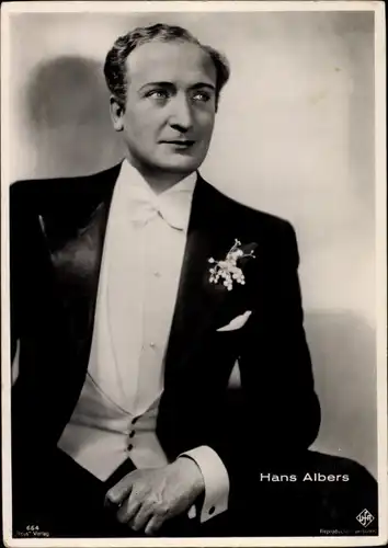 Ak Schauspieler Hans Albers, Portrait, Smoking, Fliege