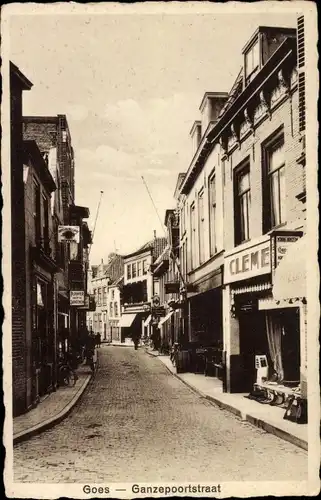 Ak Goes Zeeland Niederlande, Ganzepoortstraat, Geschäft