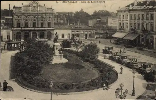 Ak Bruxelles Brüssel, Gare du Luxembourg, Denkmal