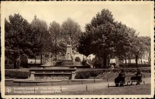 Ak Schaerbeek Schaarbeek Bruxelles Brüssel, Place des Bienfaiteurs