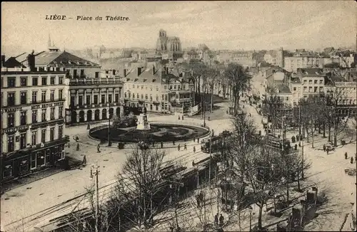 Ak Liège Lüttich Wallonien, Place du Theatre