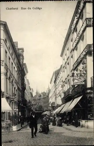 Ak Charleroi Wallonien Hennegau, Rue du College, Geschäfte