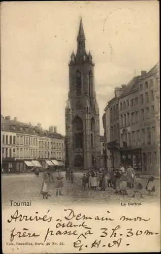 Ak Tournai Wallonien Hennegau, Glockenturm