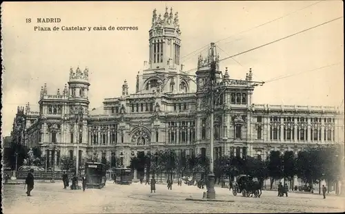 Ak Madrid Spanien, Plaza de Castelar, Casa de correos