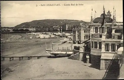 Ak Donostia San Sebastian Baskenland, Königliches Badehaus