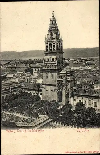 Ak Córdoba Andalusien Spanien, Vista y Torre de la Mezquita