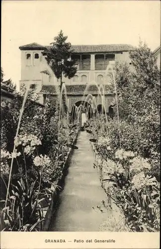 Ak Granada Andalusien Spanien, Patio del Generalife