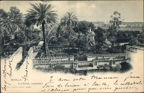 Ak Sevilla Andalusien, Alcazar, Garten