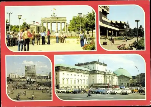 Ak Berlin Mitte, Brandenburger Tor, Palast-Hotel, Alexanderplatz, Deutsche Staatsoper