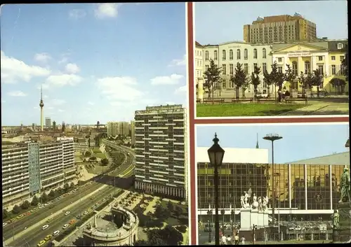 Ak Berlin Mitte, Leipziger Straße, Deutsches Theater, Charite, Palast der Republik