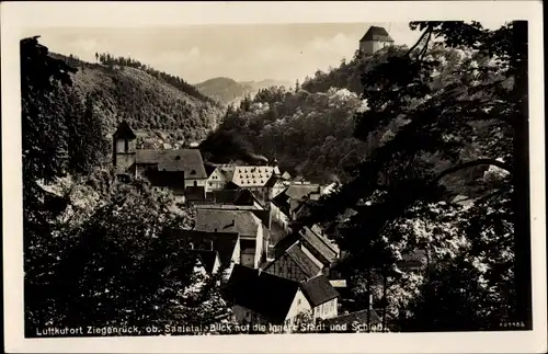 Ak Ziegenrück an der Saale Thüringen, innere Stadt, Schloss, Kirche