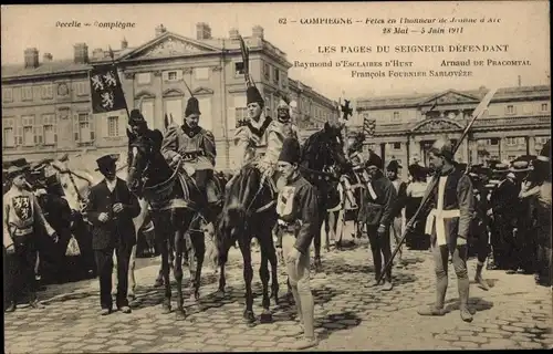 Ak Compiègne Oise, Feierlichkeiten zu Ehren von Jeanne d'Arc 1911, Die Seiten des Lord Angeklagten