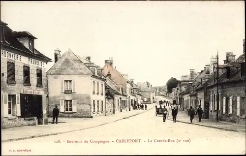 Ak Carlepont Oise, La Grande Rue