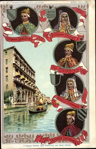 Litho Venezia Venedig Veneto, Canal Grande, Palazzo Cornaro, Ed I Suoi 120 Dogi