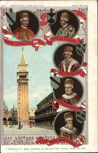 Litho Venezia Venedig Veneto, Markusturm, Ed I Suoi 120 Dogi