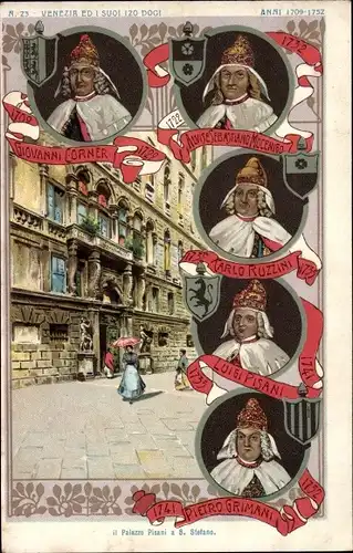 Litho Venezia Venedig Veneto, Palazzo Pisani, Ed I Suoi 120 Dogi