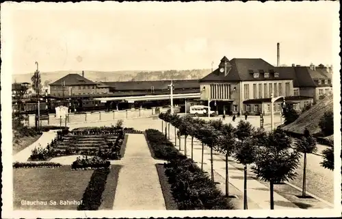 Ak Glauchau in Sachsen, Bahnhof