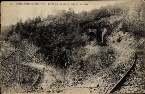 Ak Ferrières auf Sichon Allier, Ausgang des Tunnels und Route de Lavoine