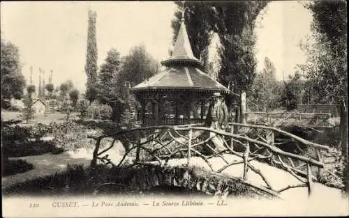 Ak Cusset Allier, Park Andreau, die Quelle Litbinée