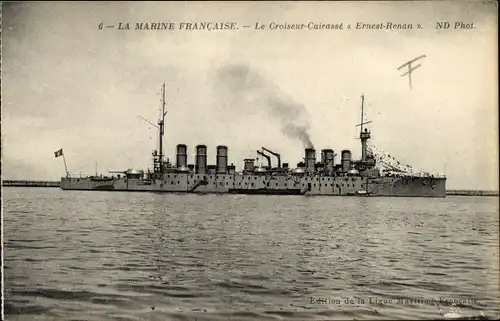 Ak Französisches Kriegsschiff Ernest Renan, Französische Marine