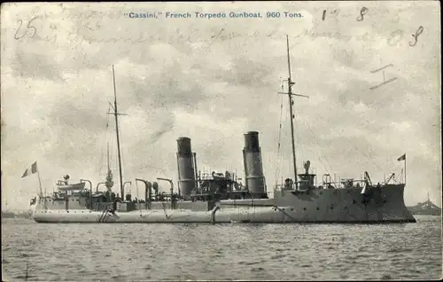 Ak Französisches Kriegsschiff Cassini, Französische Marine