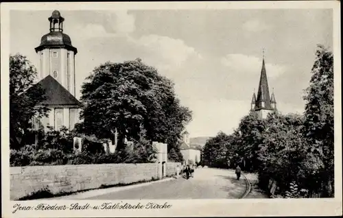 Ak Jena in Thüringen, Friedenskirche, Stadtkirche, Katholische Kirche