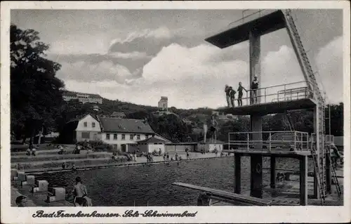 Ak Bad Frankenhausen am Kyffhäuser Thüringen, Sole-Schwimmbad, Besucher