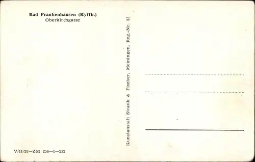 Ak Bad Frankenhausen am Kyffhäuser Thüringen, Oberkirchgasse