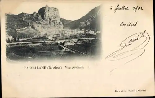Postkarte Castellane Alpes de Haute Provence, Gesamtansicht