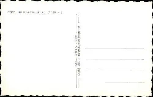 Ak Beauvezer Alpes de Haute Provence, Gesamtansicht