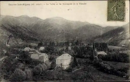 Ak Seyne les Alpes Alpes de Haute Provence, Das Tal, Die Weißen Berge